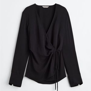 Black H&M wrap blouse